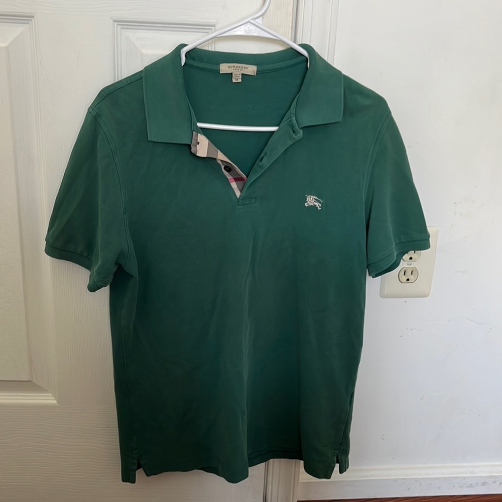 Green Burberry Short Sleeve Shirt